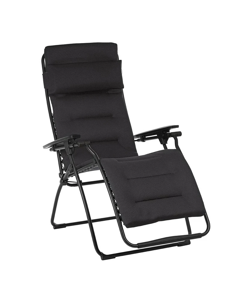 Foldable Steel Frame Zero Gravity Chair with Cushion for Outdoor Lounging