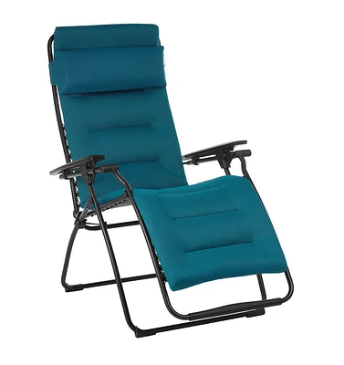Foldable Steel Frame Zero Gravity Chair with Cushion for Outdoor Lounging