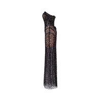 Milla Women's Striking black sequined fitted maxi dress