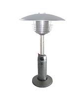11000 Btu Silver Steel Propane Cylindrical Pole Tabletop Patio Heater