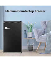 Zafro Compact Upright Freezer, 2.3 Cu Ft with Handle, Removable Shelves, Adjustable Thermostat, Low Noise Design for Bedroom, Apartment or Office