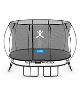 Springfree Trampoline Kids Oval 8 x 13Ft Trampoline & FlexrStep V2 Safety Ladder