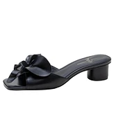Idalia | Flower Embellished Nappa Leather Slides