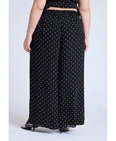 Eloquii Plus Wide Leg Polka Dot Pant