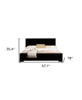 Bed Frame Solid and Manufactured Wood – Durable Construction