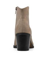 White Mountain Women's Tattles Western Block Heel Booties