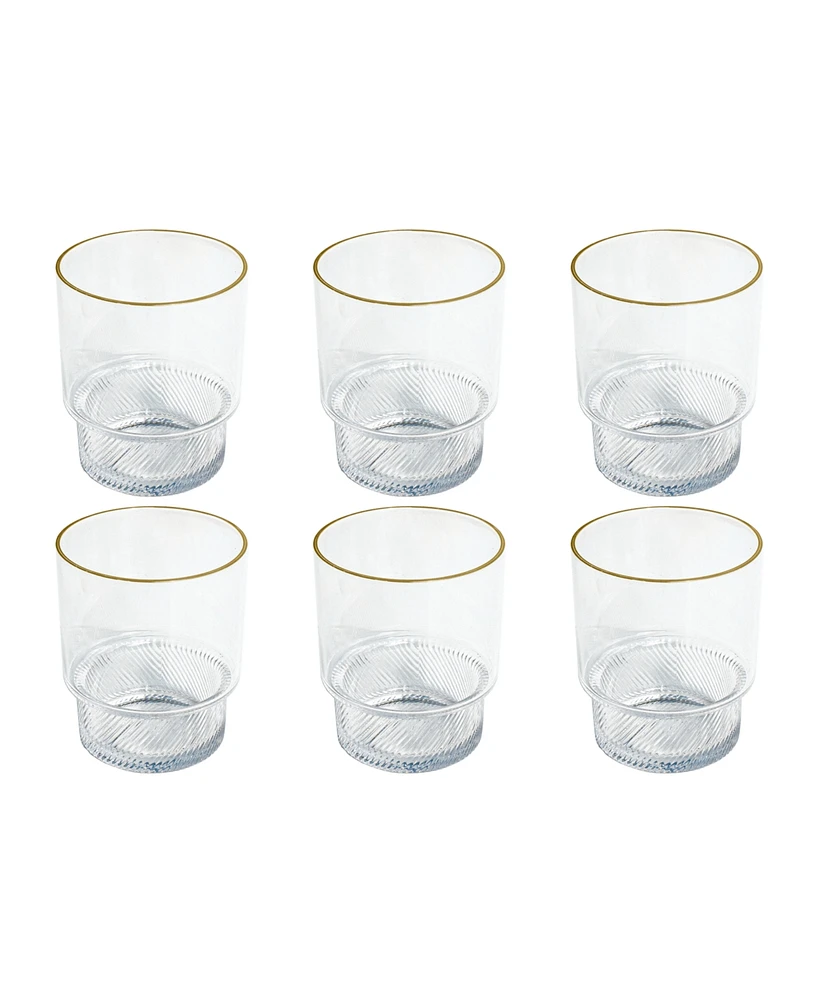 TarHong Stax Optic Twist Goblet Glasses, Set of 6