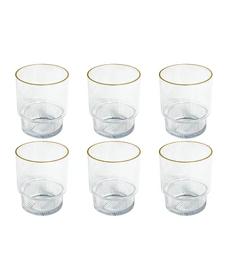 TarHong Stax Optic Twist Goblet Glasses, Set of 6