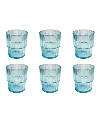 TarHong Fine Ribbed Double Old Fashioned Glasses, Set of 6