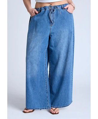Eloquii Plus Size Loose Drawstring Waist Jean