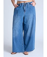 Eloquii Plus Size Loose Drawstring Waist Jean