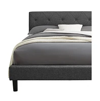 Polyester Blend Upholstered Bed Frame – Sturdy Manufactured Wood Design