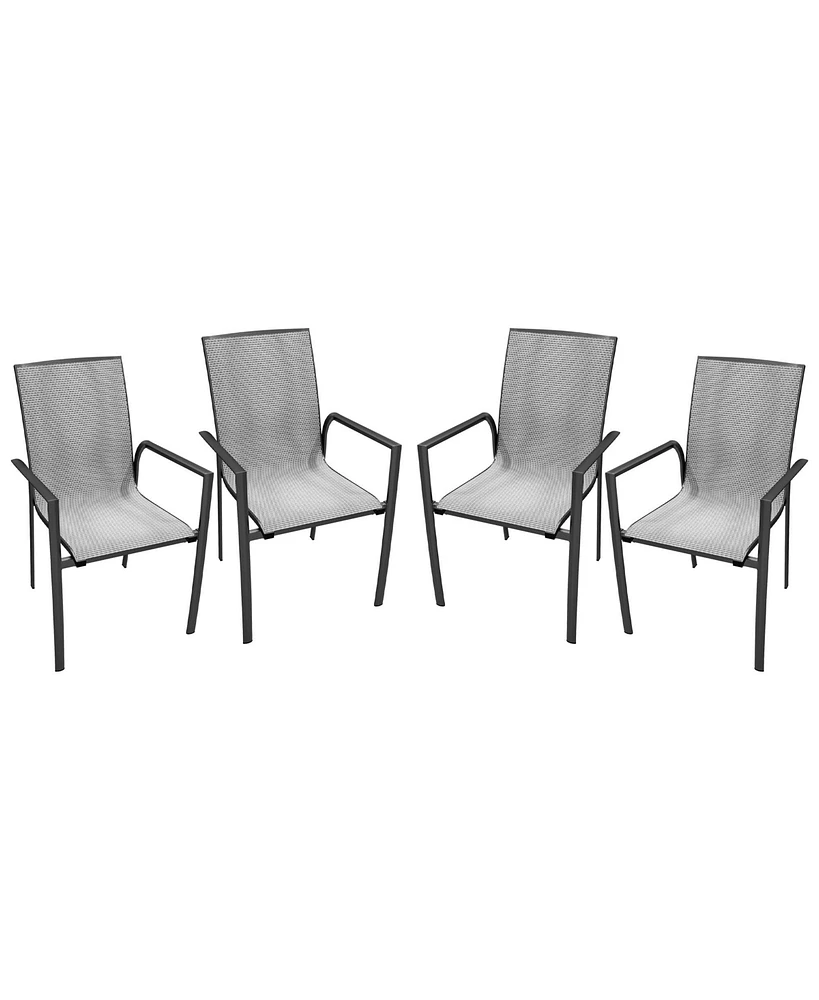 Aluminium Frame with Stackable Dining Chairs