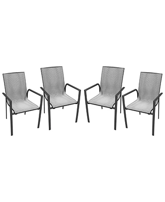 Aluminium Frame with Stackable Dining Chairs