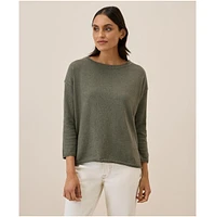 Pact Women's Organic Cotton Classic Fine Knit Wide Neck Sweater