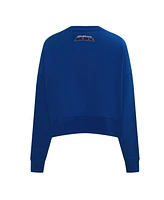 Pro Standard Women's Blue Colorado Avalanche Area Code Cropped Pullover Sweatshirt