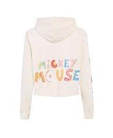 Freeze Max Women's Cream Mickey Mouse Hellow Mellow Cropped Pullover Hoodie