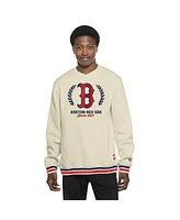 New Era Men's Cream Boston Red Sox Throwback Pullover Sweatshirt