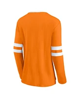 Fanatics Women's Tennessee Orange Volunteers Block Party Script Lace-Up V-Neck Long Sleeve T-Shirt