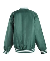 Hype and Vice Women's Green Michigan State Spartans A-Game Varsity Full-Snap Jacket