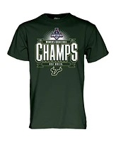 Blue 84 Men's and Women's Green South Florida Bulls 2025 Aac Basketball Conference Tournament Champions T-Shirt