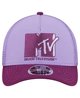 New Era Men's Purple Mtv Tonal 9FORTY Adjustable Trucker Hat