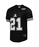 Mitchell & Ness Men's Deion Sanders Black Dallas Cowboys Retired Player Name Number Mesh Top