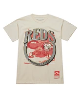 Mitchell & Ness Men's Cream Cincinnati Reds Cooperstown Collection crown Jewels T-Shirt