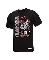 Mitchell & Ness Men's Black Georgia Bulldogs Retro Brush Mineral Wash T-Shirt