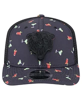 New Era Men's Navy/Black Chicago Bears Adventure Drinks Pattern 9SEVENTY Stretch-Snap Hat