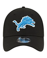 New Era Men's Black Detroit Lions Team Classic 39THIRTY Flex Hat