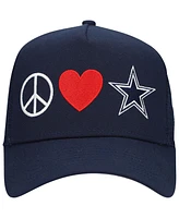 New Era Women's Navy Dallas Cowboys Peace Love Trucker 9FORTY Adjustable Hat
