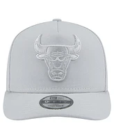New Era Men's Gray Chicago Bulls Colorpack A-Frame Pinch Front 9FIFTY Snapback Hat