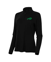 Antigua Women's Black Buffalo Bills St. Patrick's Day Intent Quarter-Zip Pullover Sweatshirt