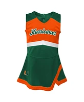 Outerstuff Big Girls Green Miami Hurricanes Cheer Captain Jumper Dress