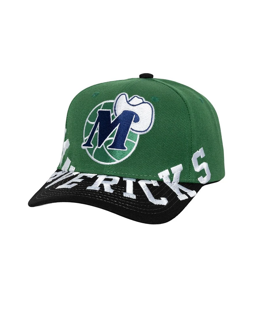 Mitchell & Ness Men's Green/Black Dallas Mavericks Under Arch Two-Tone Pro Crown Snapback Hat