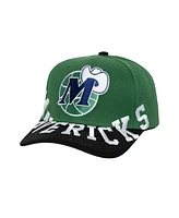 Mitchell & Ness Men's Green/Black Dallas Mavericks Under Arch Two-Tone Pro Crown Snapback Hat