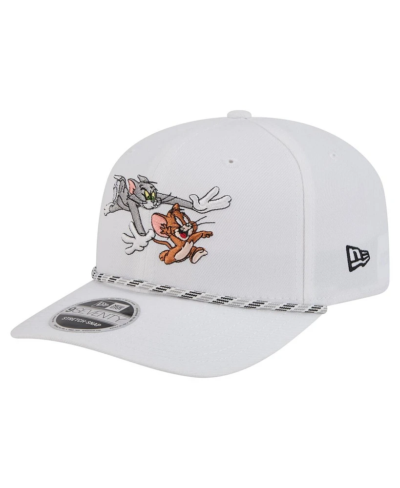 New Era Men's White Tom and Jerry Rope 9SEVENTY Stretch-Snap Adjustable Hat