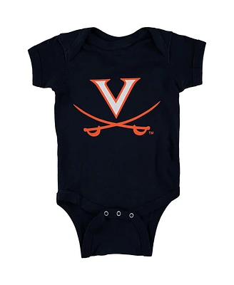 Two Feet Ahead Baby Boys and Girls Navy Virginia Cavaliers Big Logo Bodysuit