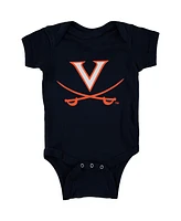 Two Feet Ahead Baby Boys and Girls Navy Virginia Cavaliers Big Logo Bodysuit