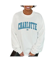 Gameday Couture Women's White Charlotte Fc Fleece Pullover Sweatshirt