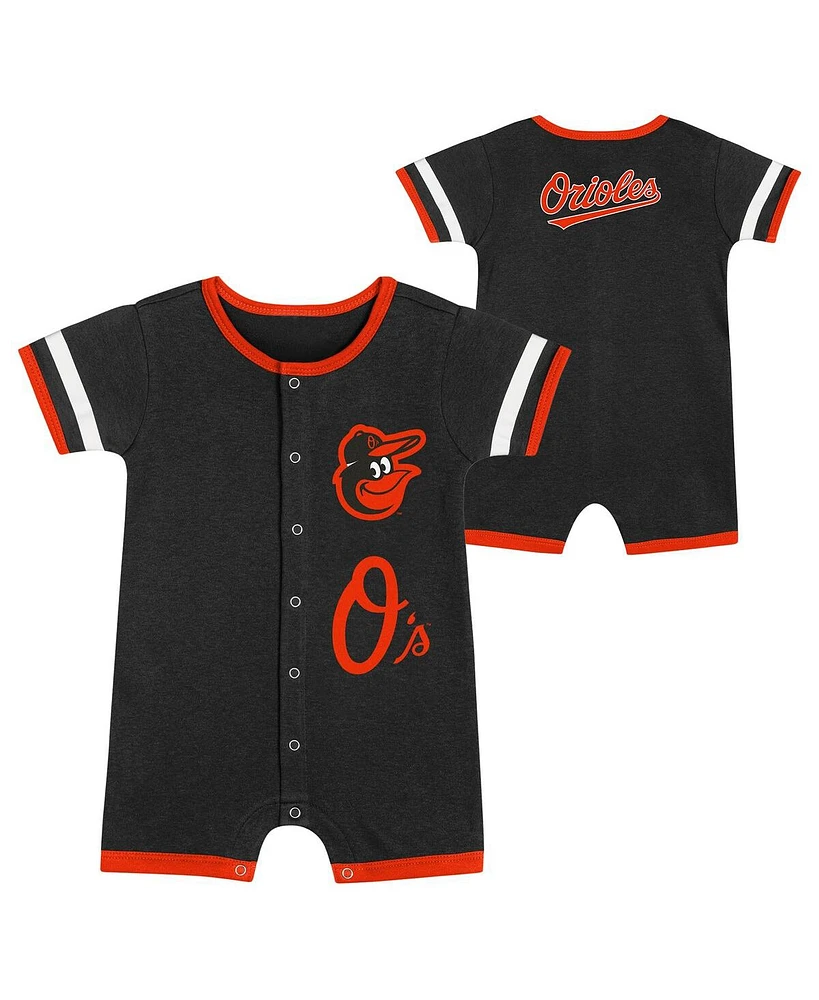 Outerstuff Baby Boys and Girls 2-Piece Black Baltimore Orioles Double Hit Coverall Set