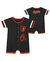 Outerstuff Baby Boys and Girls 2-Piece Black Baltimore Orioles Double Hit Coverall Set