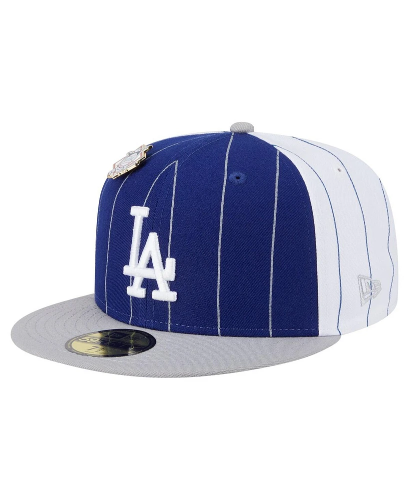 New Era Men's Dark Blue Los Angeles Dodgers Pinstripe 59FIFTY Hat