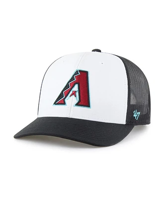 '47 Brand Men's White/Black Arizona Diamondbacks Freshman Trucker Adjustable Hat