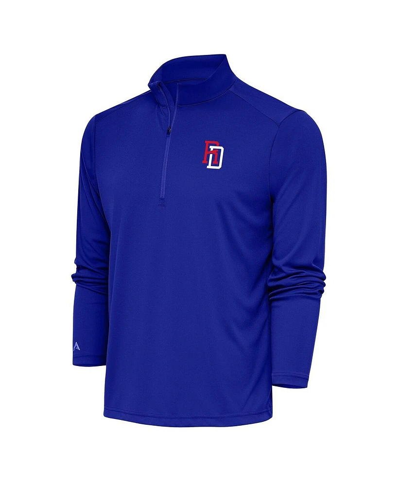 Antigua Men's Royal Dominican Republic Baseball 2023 World Classic Tribute Quarter-Zip Pullover Top