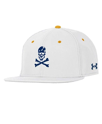 Under Armour Men's White Navy Midshipmen Jolly Rogers Alternate Baseball Fitted Hat