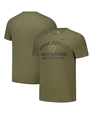 Nike Men's Olive Wake Forest Demon Deacons 2024 Military Appreciation Performance T-Shirt