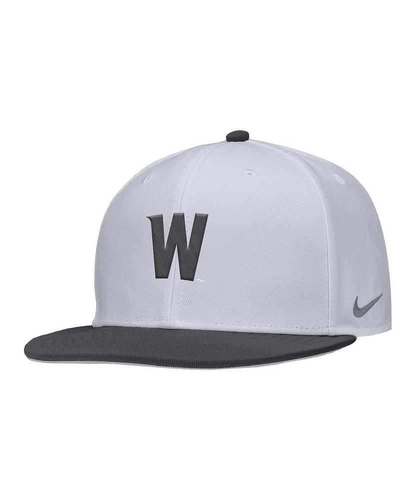 Nike Men's White Washington State Cougars On-Field Baseball Performance Fitted Hat