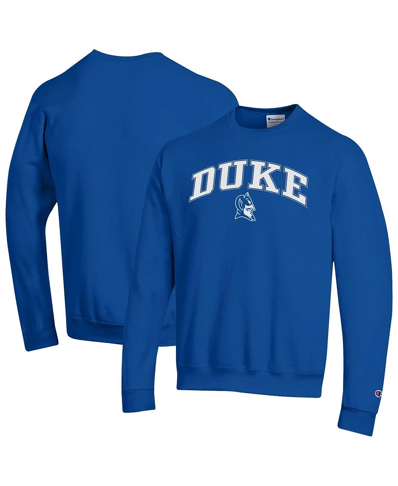 Champion Men's Royal Duke Blue Devils Arch Over Logo Pullover Sweatshirt